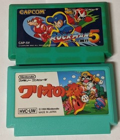 Nintendo Famicom Lot of 2 - Rockman 5 & Wario's Woods - EDcx133