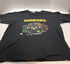 Vintage Y2K Ramones Road To Ruin Men’s Black T Shirt Size Large - Picture 1 of 8