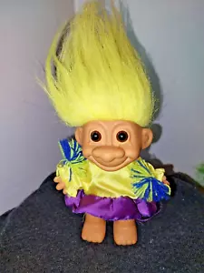 RUSS Trollpuppe CHEERLEADER gelbe Haarbommel Bommel 5" kleine Markierungen am Hals - Bild 1 von 3