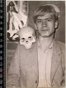 HORROR Hombre Cráneo Humano Huesos Humanos Autopsia Quirúrgica Post Mortem Foto De Colección - Imagen 1 de 2