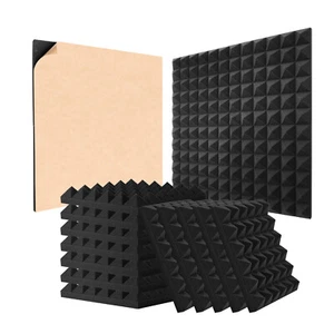 VEVOR Acoustic Foam Panels 48 Pack 12 x 12 x 2 in Adhesive for Wall Ceiling - Picture 1 of 12