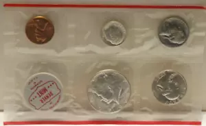 1964 D US 1/2 Mint Set Original Cello Denver Coins Only - Picture 1 of 2