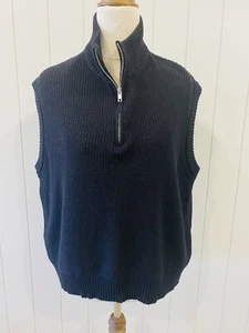 Cotton On Size XS Extra Small Black Half Zip Sleeveless Vest Relaxed Fit NWT - Picture 1 of 11