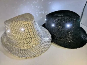 Wholesale 6X Light Up Fedora Hat LED Sequin Costume Party Accessory Party US - Picture 1 of 7