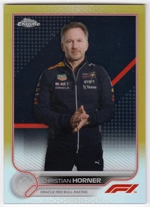 2022 Topps Chrome Formula 1 F1 Gold Refractor CHRISTIAN HORNER 100 9/50 Red Bull - Picture 1 of 1