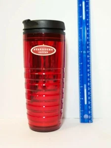 Starbucks 2006 Metallic Ruby Red 16 oz Ribbed Double Wall Travel Tumbler - Picture 1 of 8
