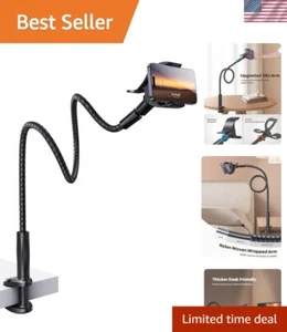 38-inch Adjustable Gooseneck Phone Holder - Flexible Arm for Bed and Desk Use - Picture 1 of 9