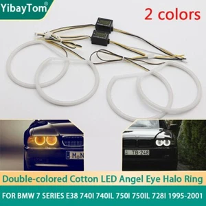 Cotton LED Angel Eye Halo Rings For BMW 7 Series E38 1995-2001 XENON headlight - Picture 1 of 6