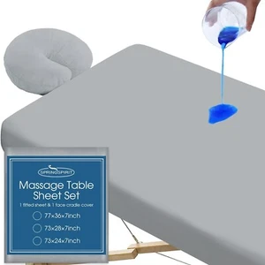 Juego de 2 fundas de mesa de masaje impermeables suaves hojas de mesa de masaje 24"x73"x7" - Imagen 1 de 7