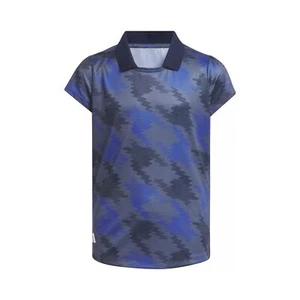 adidas Girls' HEAT.RDY Print Short Sleeve Golf Polo M 11-12 Blue Grey NEW - Picture 1 of 9