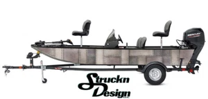 Metallic Rivet Seamless Graphic Fishing Vinyl Wrap Kit Fish Decal Boat Bass USA - Picture 1 of 1