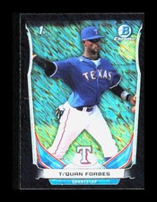 2014 Bowman Chrome Mini Black Shimmer Refractor Ti'Quan Forbes #19 Texas Rangers
