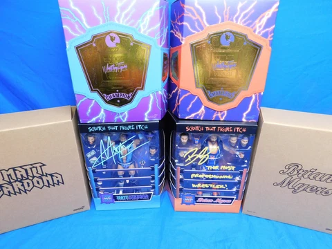 Matt Cardona Brian Myers Major Wrestling Figure Podcast Signed Super 7 Ultimates Cover