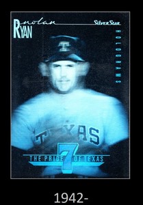 1-1991-92 SILVER STAR HOLOGRAMS NOLAN RYAN RANGERS #34