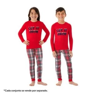 Unisex Member's Mark Christmas Let It Snow Pajama Set Kids Red 2-Piece Size 6 - Picture 1 of 3