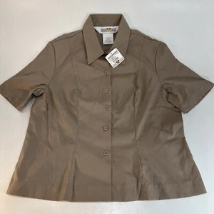 Flying Cross Shirt 16 Petite Heritage Tan Short Sleeve Button Down - Picture 1 of 10