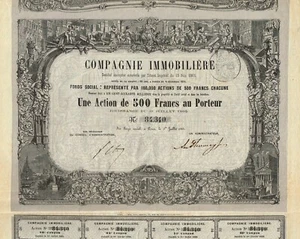 FRANCIA SOCIETÀ IMMOBILIARE 1863 certificato azionario/obbligazione - Foto 1 di 1