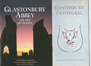 ENGLAND lot of two booklets guides: Glastonbury Abbey -- Canterbury Cathedral - Picture 1 of 13