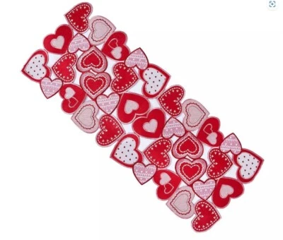 Celebrate Valentin's Day Together Hearts Toss Cutout Table Runner 36" x 13" - Image 1 of 4