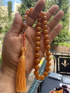 Tightening Kehribar Amber Misky Misbaha Faturan Tasbih Silver - Imagen 1 de 7