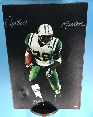 Curtis Martin Unique Signed Blacked-Out Canvas JSA Authenticated Wrapped - Image 1 of 4