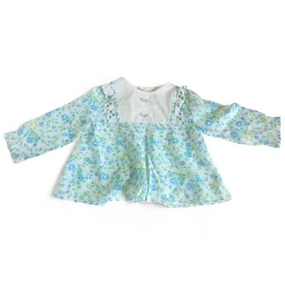 Vintage 70s Baby Girl Summer Top By Mothercare Made In Britain Cotton 28cm - image 1 of 4