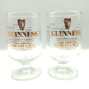 2 x Guinness Annual Banquet & Ball Leominster 1988 Half Pint Glass - Foto 1 di 13
