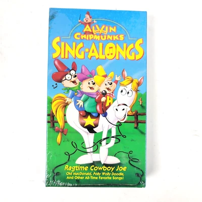 Alvin & Chipmunks Sing-Alongs Ragtime Cowboy Joe VHS Video Tape Songs - Image 1 of 3
