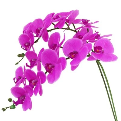 2 PCS 38" Artificial Phalaenopsis Orchids Real Touch Rose Red Flower Decor - Image 1 of 4