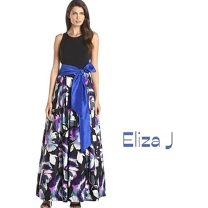 Eliza J Bold Watercolor Floral BalletCore Party Evening Maxi Dress NWOT Size 6 - Picture 1 of 13