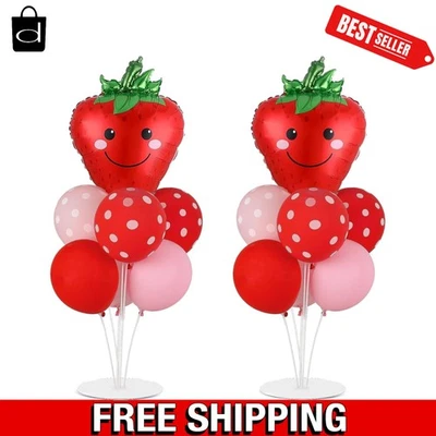 Kit de soporte para globos de fiesta de fresa dulce - 2 juegos, 16 globos para abedul para niñas... Foto 1 de 4