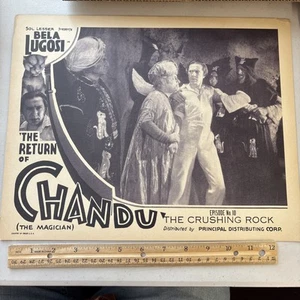 Original Bela Lugosi Chandu The Magician Episode 10 Crushing Rock Lobby Card - Bild 1 von 9