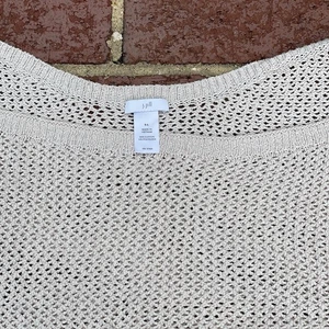 J Jill Strickjacke Damen OS beige Baumwolle Strick ärmellos Achselzucken leicht Wickeloptik - Bild 1 von 6