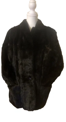 Abrigo Cochecito Vintage Ralph Lauren Etiqueta Negra Exuberante Completo Negro Visón 42 Foto 1 de 4