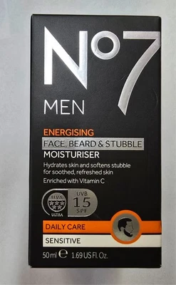 No7 Men - Energising Face, Beard & Stubble Moisturiser - 50ml - Image 1 of 4