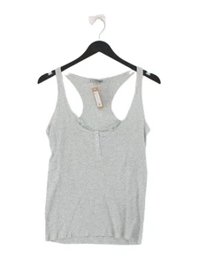 Kookai Women's T-Shirt M Grey 100% Cotton Sleeveless Round Neck Basic - Picture 1 of 5