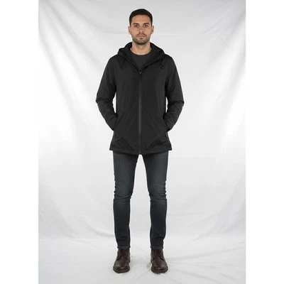 Alcott Giubbotto Uomo Nero M Invernale Impermeabile Con Cappuccio Tasche Zip - Immagine 1 di 4