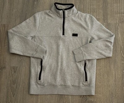 Suéter gris con cremallera Abercrombie & Fitch 1/4 para mujer pequeños bolsillos con cremallera Foto 1 de 4