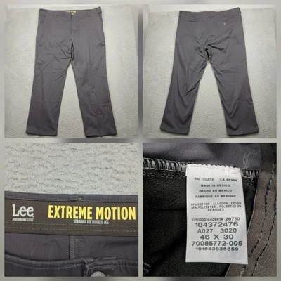 Pantalones Lee Extreme Motion Para Hombre 46x30 Gris Calce Recto Pierna Cónica Foto 1 de 4