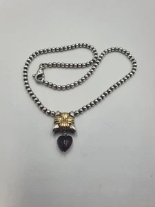 Vintage massive Silber & Gold Detail Perlenkette - Bild 1 von 13
