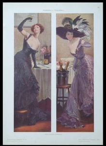 FEMMES CHAMPAGNE, GIORGIO CERAGIOLI -1910- PHOTOLITHOGRAPHIE, ART NOUVEAU,  - Picture 1 of 1