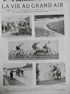 1899 VELOCIPEDE COURSE BOL D OR TRICYCLE TANDEM QUADRUPLETTE 4 JOURNAUX ANCIENS - Imagen 1 de 4