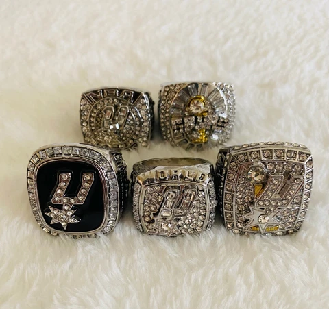 5 PCS San Antonio Spurs Championship Complete Ring Set, 🇺🇸 SHIP Cover