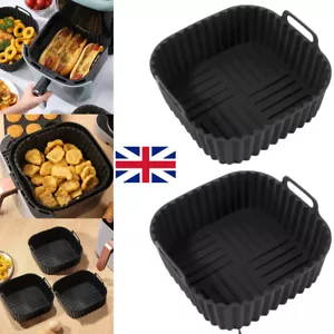 Air Fryer Silicone Pot Basket Bowl Non-Stick Liner Baking Tray Oven Reusable - Picture 1 of 12