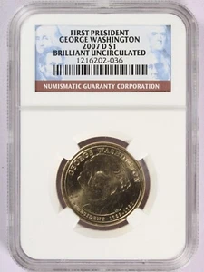 2007-D Presidential $1 George Washington NGC - BU - Bild 1 von 4
