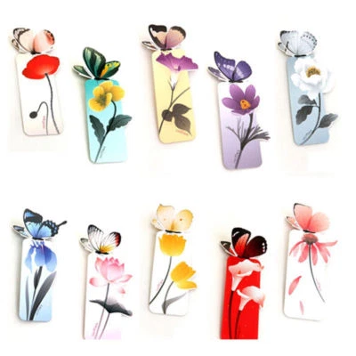 BARGAINS EXPRESS UK Cute Butterfly On Flowers Shape Exquisite Bookmarks Book Markers Gift For Reader