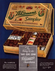 1936 S.F.W. & Son - WHITMAN'S SAMPLER The thing to do TAKE GIVE SEND 17oz $1.50 - Picture 1 of 1