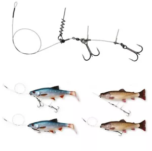 Savage Gear Line Thru Corkscrew Rig 2er Pack Gummifisch Köder Shallow System - Picture 1 of 11