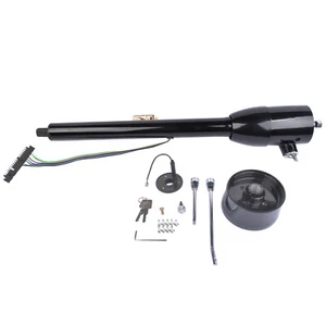 Manual Tilt Steering Column 28" with Key & 9 Bolt Adapter GM Black Floor Shift - Foto 1 di 13