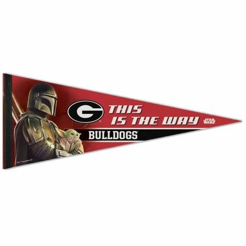 GEORGIA BULLDOGS STAR WARS MANDALORIAN PREMIUM PENNANT 12"X30" BANNER Cover